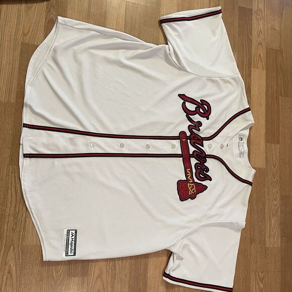 Majestic Cool Base Ozzie Albies #1 Atlanta Braves Men's Size 4XL Jersey MLB - Picture 6 of 12